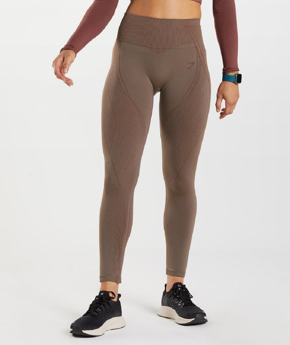 Gymshark Apex Seamless Ženske Tajice Smeđe Roze Smeđe | HR 4059JPQ